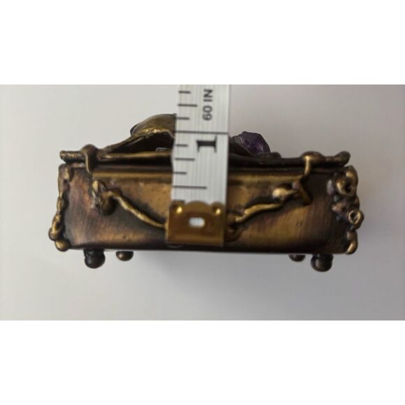 Rare Carvalhu’s Copa Collection Rio Brazil Brutalist Metal Amethyst Trinket Box - Picture 7 of 11